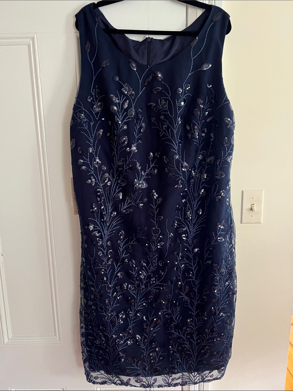 Embellished Navy Sleeveless Dress